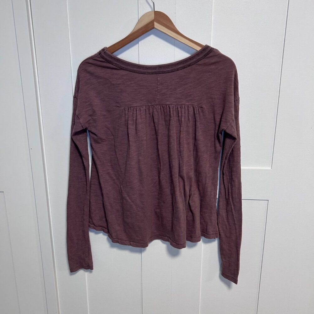 We the Free Cotton Long Sleeve Tee Purple Muave Relaxed - Picture 2 of 7
